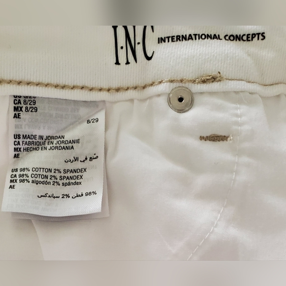 INC International Concepts Womens White Boyfriend Straight Leg Jeans Size 8/29 - Picture 4 of 8